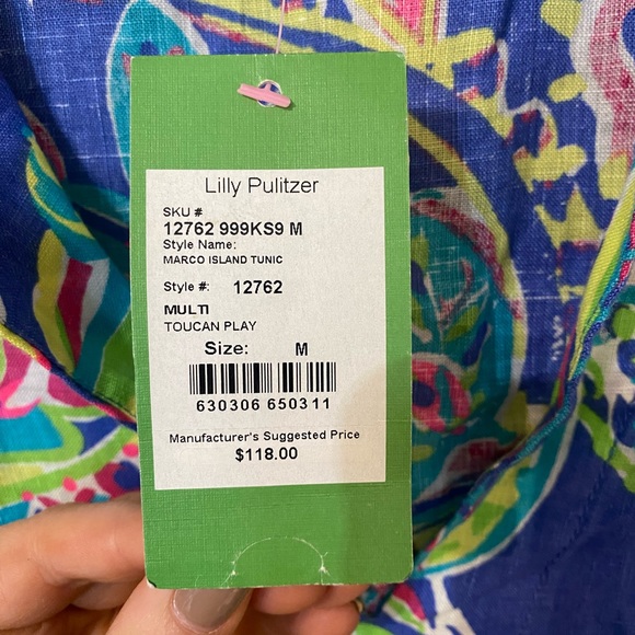 Lilly Pulitzer Marco Island Toucan Play Linen Tunic - M - Picture 5 of 6